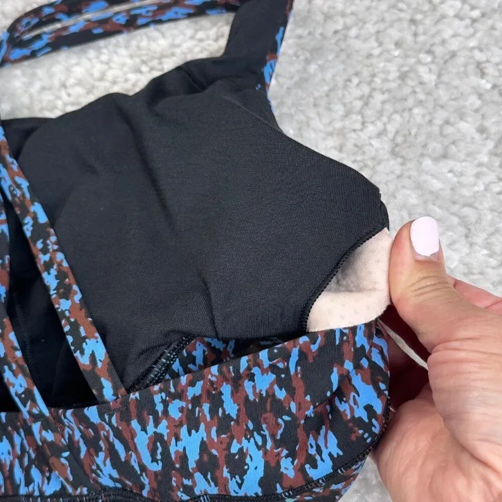 Lululemon Energy Bra Leopard Camo Blue Nile Multi 12